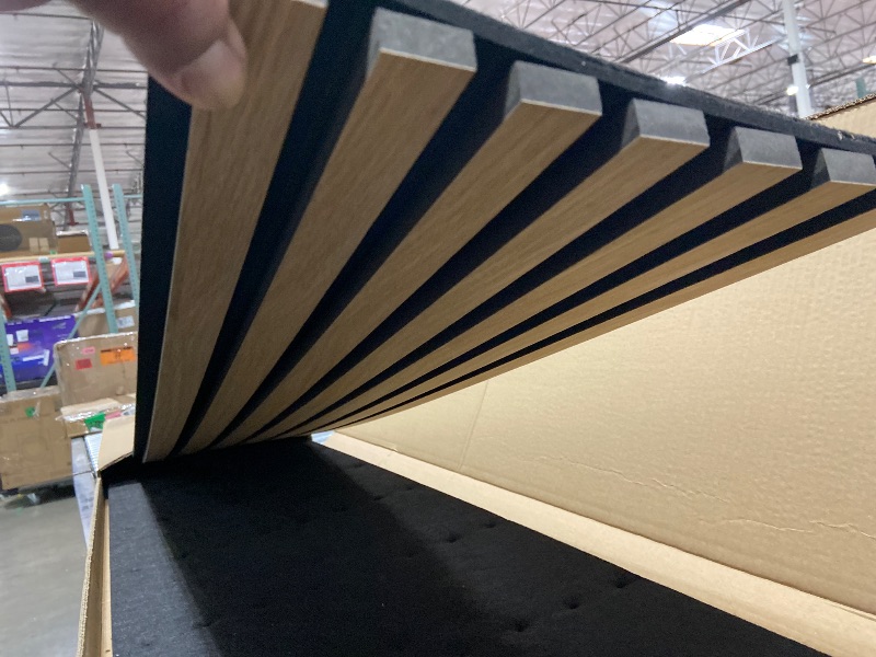 Photo 1 of 3D Fluted Sound Absorbing | Decorative Soundproof Paneling | Acoustic Wood SLAT Wall Panels | Soundproof Wall Panels for Living Room | 94.48 * 23.62in | 2PCS Coverage | Natural Oak