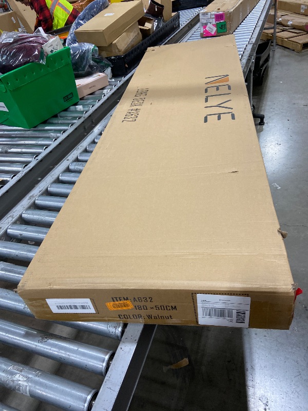 Photo 1 of Mid-Century Long Desk Table - 71" Simple Modern Extra Long 2-Person Wood Computer Workstation for Home Office Work in Walnut, 71" W x 20" D