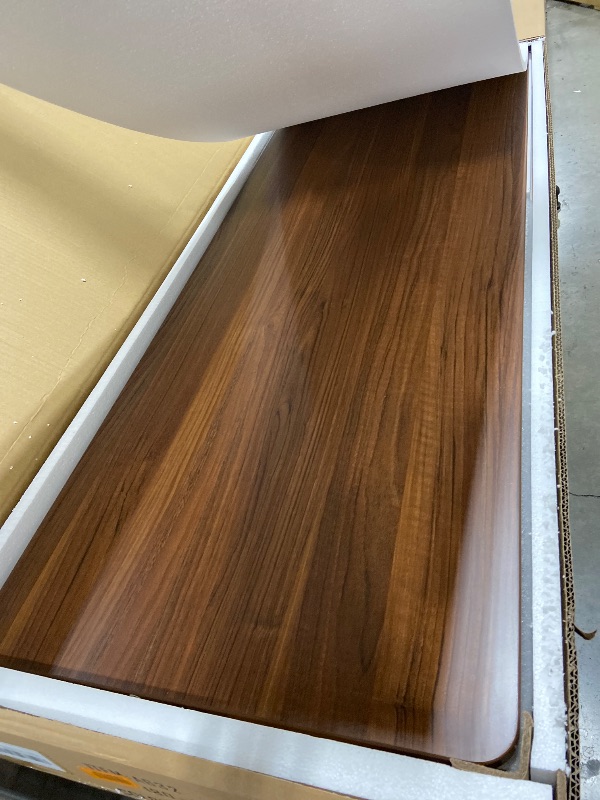 Photo 1 of Mid-Century Long Desk Table - 71" Simple Modern Extra Long 2-Person Wood Computer Workstation for Home Office Work in Walnut, 71" W x 20" D