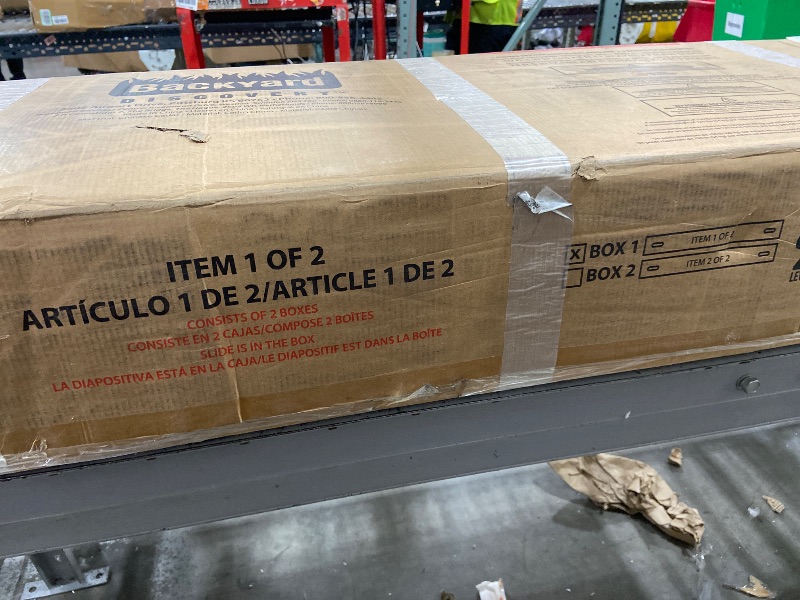 Photo 1 of Backyard Discovery Buckley Hill Cedar Wood Swing Set with Wave Slide, Play Deck, Rock Wall Ladder, Belt Swings, Chalkboard, Canopy Roof, Outdoor Playset