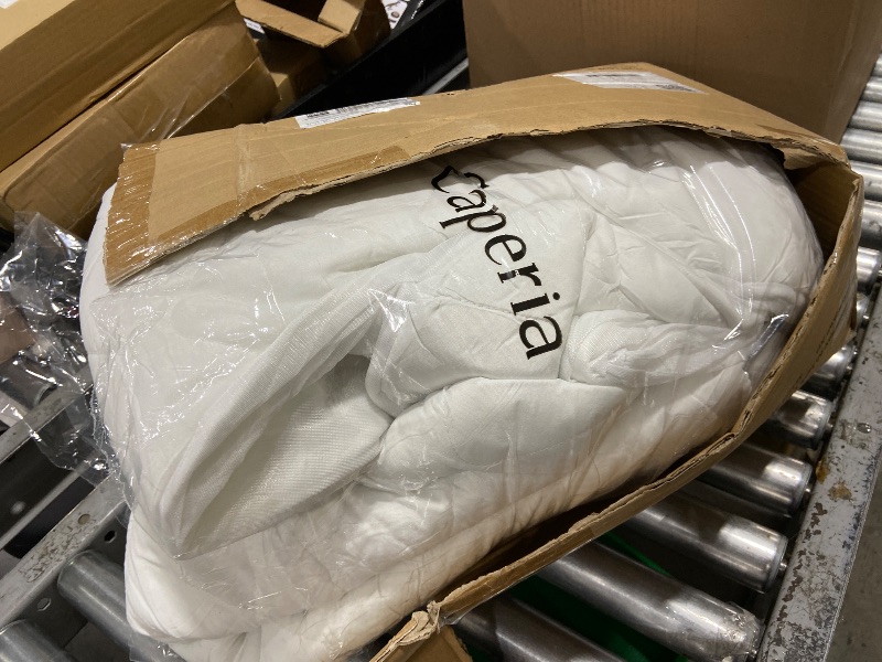 Photo 1 of Caperia Heated Mattress Pad Quilted Multizone electric mattress pad Individual Body and Feet Bed Warmer 9 Heat Settings, 1-12 Hours Auto Off, Deep Pocket, Fast Heating, Machine Washable King 78''x80''