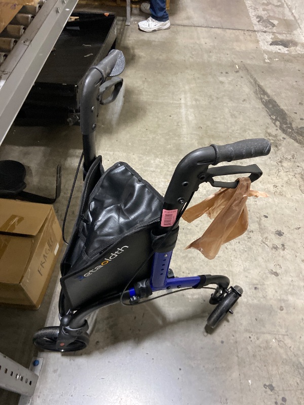 Photo 1 of Lightweight 3 Wheel Rollator Walker for Seniors, Foldable Aluminum Mobility Aid with Storage Bag, Easy-Fold Walking Support for Elderly Balance & Rehabilitation