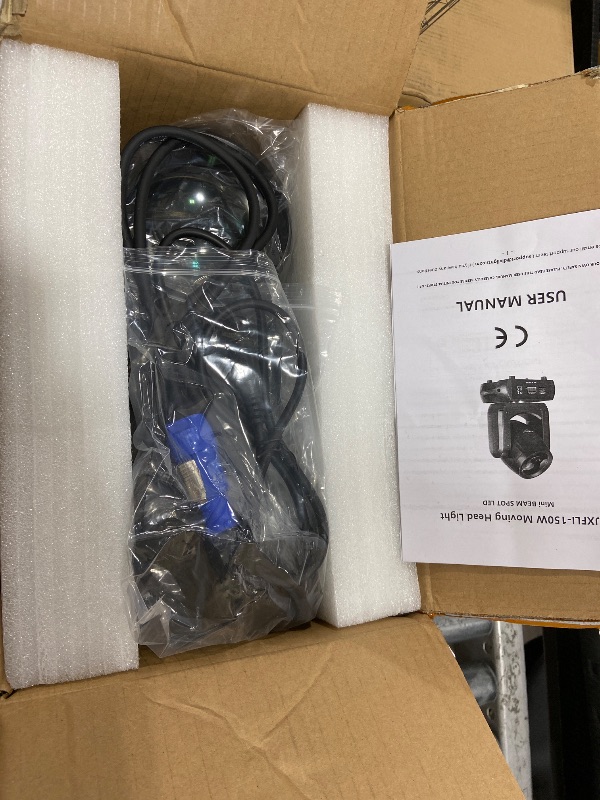 Photo 1 of DJXFLI 150W Moving Head DJ Lights LED Stage Light Mini Beam Spot 8 Gobos 8 Colors Stage Lighting DMX 512 12CH with Sound Activated for Wedding Live Show Disco Events Party(150W, 1)