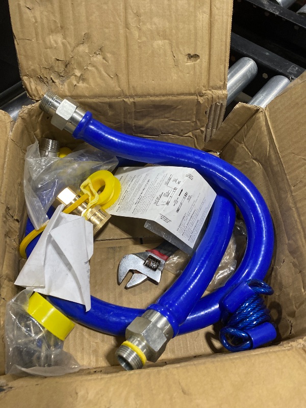 Photo 1 of 1675kit48 Safety System Kit Compatible with Dormont, 48" Gas Hose Connector Kit with 3/4" Quick Disconnect, 3/4" Natural Gas Line Hose for Commercial Kitchens Fryer, Griddle Equipment Etc.