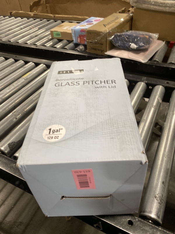 Photo 1 of 1 Gallon thickened Glass Pitcher with Lid and Spout, Borosilicate Glass Carafe for Hot/Cold Drink, Water Pitchers for Fridge, Extra Large Jug with Handle for Iced Tea, Coffee,Juice,Homemade Beverage