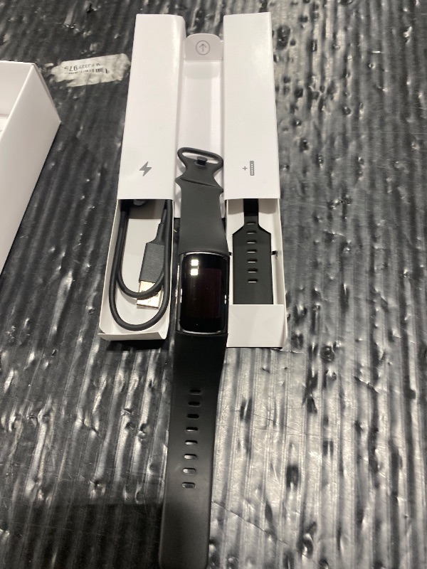 Photo 1 of Fitbit Charge 6 Fitness Tracker with Google apps, Heart Rate on Exercise Equipment, 6-Months Premium Membership Included, GPS, Health Tools and More, Obsidian/Black, One Size (S & L Bands Included)