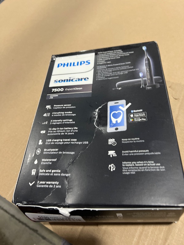 Photo 1 of Philips Sonicare ExpertClean 7500 Black, Rechargeable Electric Power Toothbrush, HX9690/05