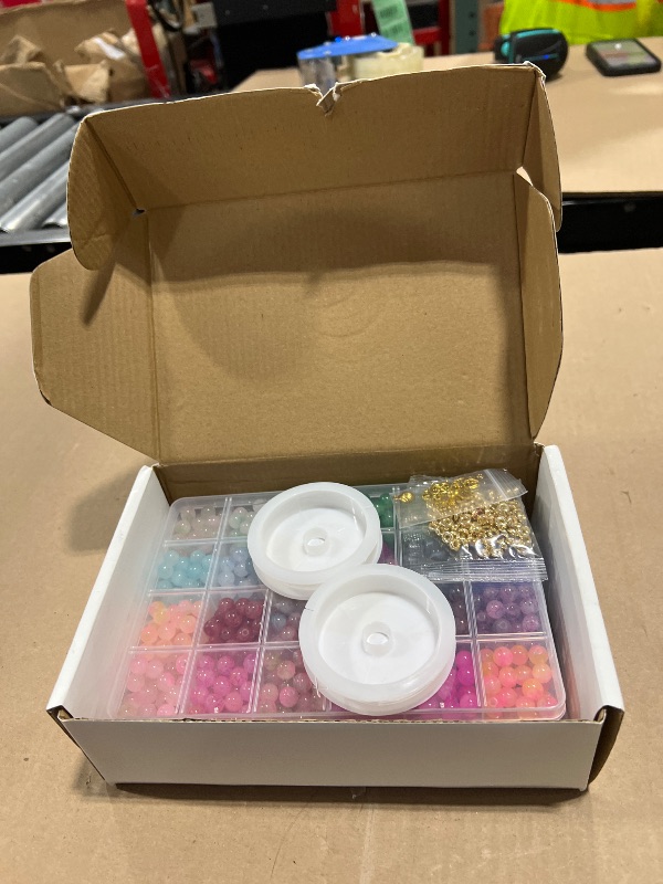 Photo 1 of ?2 Pack? More Than 1300PCS Round Glass Beads for Jewelry Making,48 Colors 8mm Crystal Beads for Bracelets Jewelry Making and DIY Crafts, 2 Box Round Beads Suitable for Beginners. (Solid+Printing)