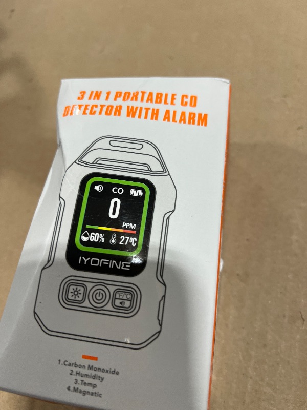 Photo 1 of Portable Carbon Monoxide Detector for Travel, 300H Standby, CO Detector with Magnetic Back, Rechargeable 3-in-1 CO Monitor with Audible & Visual Alarm for Camping, Hotel, Car & RV (Green)