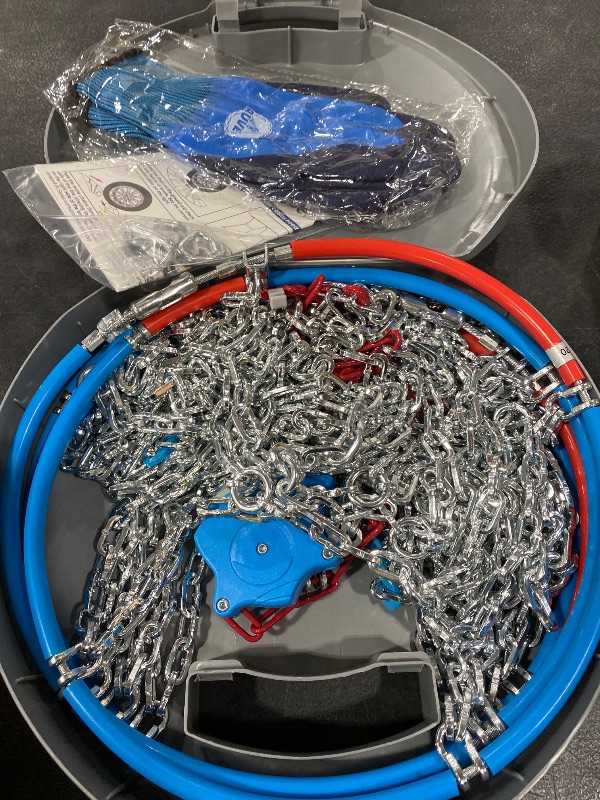 Photo 1 of Snow-Chains Auto Fixing 1 Min Quick Fit Easy Installation Tire-Chains, Gifts for Safety, Portable Reusable Universal Emergency Tire Traction Chain for Passenger Car and SUV - Set of 2 (XM-120)