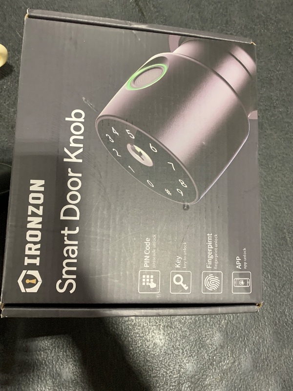 Photo 1 of IRONZON Fingerprint Door Knob Fingerprint Door Lock with App Control Smart Door knob for Bedroom, Biometric Door Lock for Apartment Office and Garages