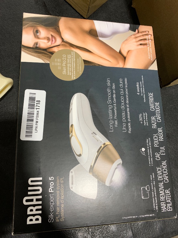Photo 1 of Braun IPL Silk·Expert Pro 5 PL5157 Latest Generation IPL, Permanent Visible Hair Reduction, at-Home Hair Removal System with Soft Pouch and Precision Head
