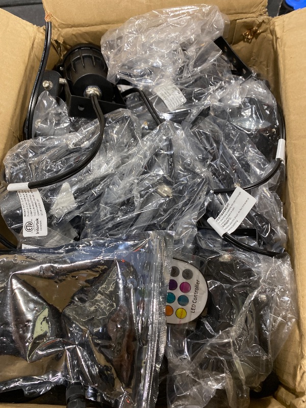 Photo 1 of SUNVIE 24 Pack Halloween RGBW Low Voltage Landscape Lights 12W LED Color Changing Landscape Lighting with Remote Control and Wire Connectors, AC/DC 12V-24V Waterproof Outdoor Spotlight for Yard Garden