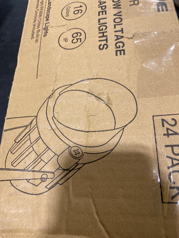 Photo 1 of SUNVIE 24 Pack Halloween RGBW Low Voltage Landscape Lights 12W LED Color Changing Landscape Lighting with Remote Control and Wire Connectors, AC/DC 12V-24V Waterproof Outdoor Spotlight for Yard Garden