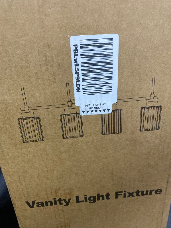 Photo 1 of Meybiok Modern Crystal Bathroom Vanity Light, 4-Light Gold Bathroom Light Fixtures Over Mirror, Crystal Vanity Light with Brushed Gold Finish (Bulbs Not Included)