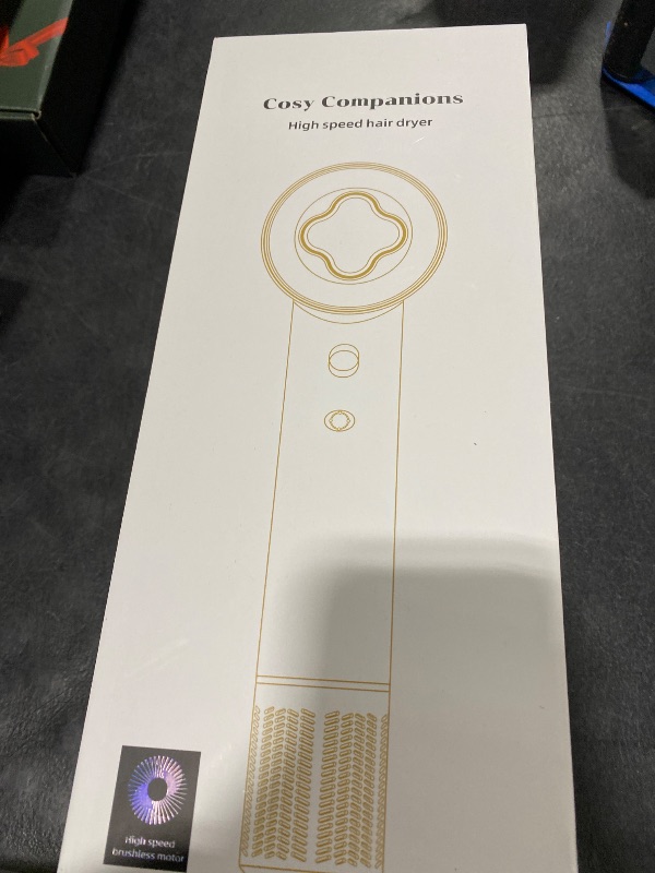 Photo 1 of Cosy Companions High-Speed Ionic Hair Dryer, 150000 RPM Brushless Motor for 2-5Min Fast Drying, Low Noise Blow Dryer Reduces Frizz & Heat Damage, Lightweight Hair Dryer with Diffuser & Nozzle, Silvery