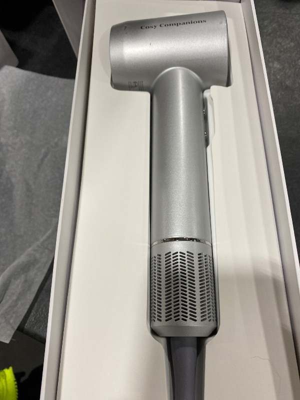Photo 1 of Cosy Companions High-Speed Ionic Hair Dryer, 150000 RPM Brushless Motor for 2-5Min Fast Drying, Low Noise Blow Dryer Reduces Frizz & Heat Damage, Lightweight Hair Dryer with Diffuser & Nozzle, Silvery
