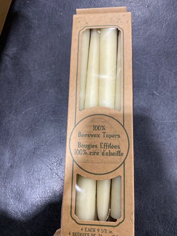 Photo 1 of 100 Percent Pure Beeswax Taper Candles. Box of 4 / 9.5 Inch.