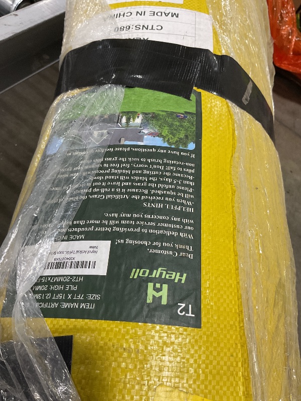 Photo 1 of Heyroll Artificial Turf Grass Indoor Outdoor 7 ft x 15 ft, 0.8 inch Realistic Synthetic Fake Grass, Artificial Lawn Rug Dog Pets Mat, Turf Carpet for Patio Landscape Backyard, Custom Size