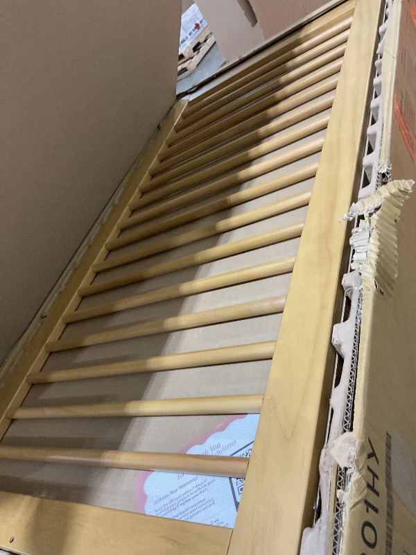 Photo 1 of Babyletto Hudson 3-in-1 Convertible Crib with Toddler Bed Conversion Kit in Honey, Greenguard Gold Certified