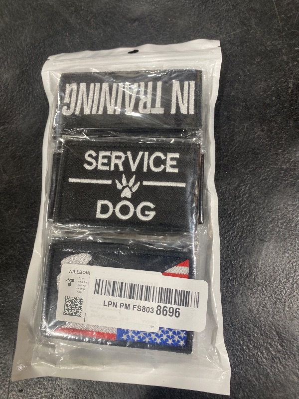 Photo 1 of 10 Pieces Service Dog Patches Ask to Do Not Pet Patch Vest Removable Tactical Pet in Training Hook and Loop Harness American Flag Patch Set (Delicate Style)