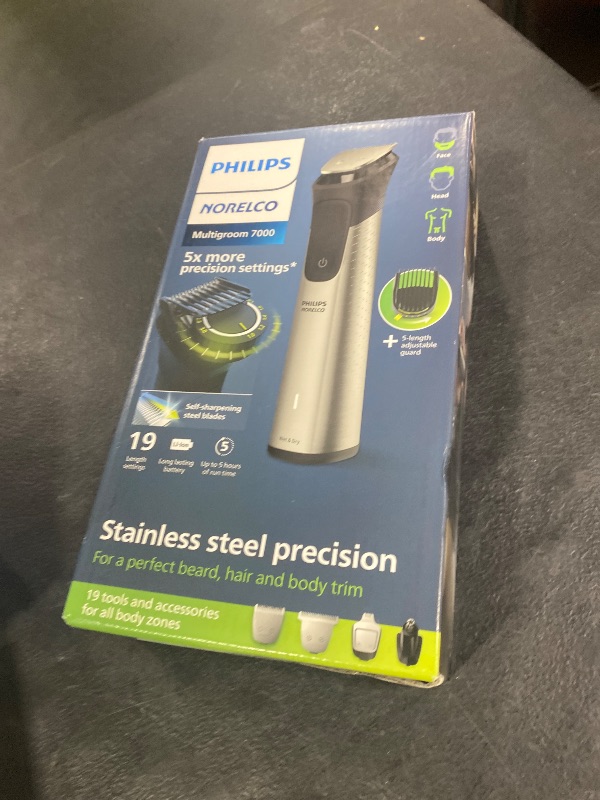 Photo 1 of Norelco Philips Multigroom 7000 Series, All-in-One Trimmer, Beard Trimmer and Hair Clipper, 19-Piece Men's Grooming Kit for Beard, Head, Hair, Body, and Face, Soft Pouch, MG7910/49