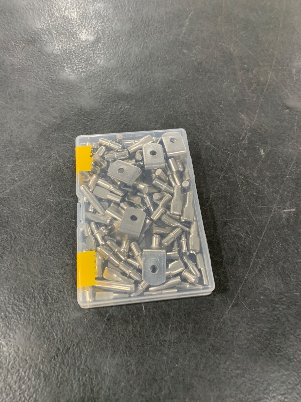 Photo 1 of 104Pcs Shelf Pins Kit,4 Styles Nickel Plated Shelf Support Pegs,Bookshelf Pegs for Shelves,Cabinet Shelf Bracket Pegs Shelf Pins Holders for Kitchen Furniture & Closet ( 5mm & 1/4inch )