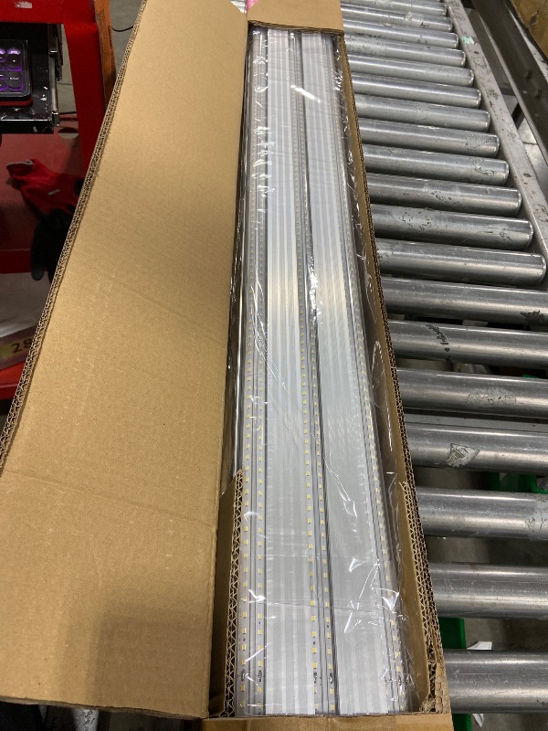 Photo 1 of Barrina LED Shop Lights, 8FT 72W 10000LM 5000K, Daylight White, V Shape, Clear Cover, High Output, Linkable, T8 LED Tube Light, for Garage 8 Foot with Plug (Pack of 10)