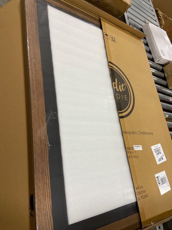 Photo 1 of Loddie Doddie Magnetic Chalkboard - 46" x 34.5", Rustic Wood Frame - Easy-Erase Surface & Magnet Display - Easy Hanging & Magnetic Boards for Walls - Meal Planning Chalk Calendar