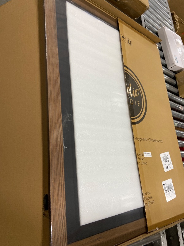 Photo 1 of Loddie Doddie Magnetic Chalkboard - 46" x 34.5", Rustic Wood Frame - Easy-Erase Surface & Magnet Display - Easy Hanging & Magnetic Boards for Walls - Meal Planning Chalk Calendar