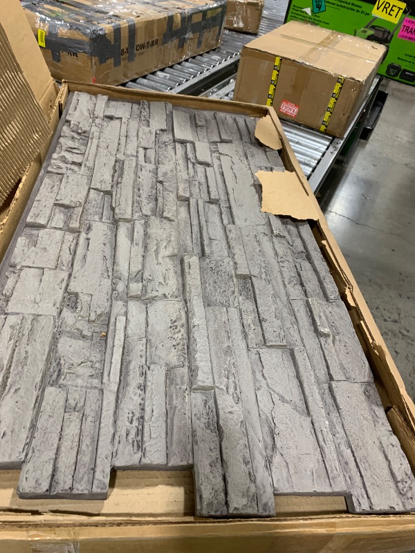Photo 1 of ROOMTEC 1-Pack Faux Stone Wall Covering Panels for Interior and Exterior Decor, PU Stone Veneer Exterior, Exterior Siding Panels for DIY Home Improvement Projects, 45.67" x 12.99"