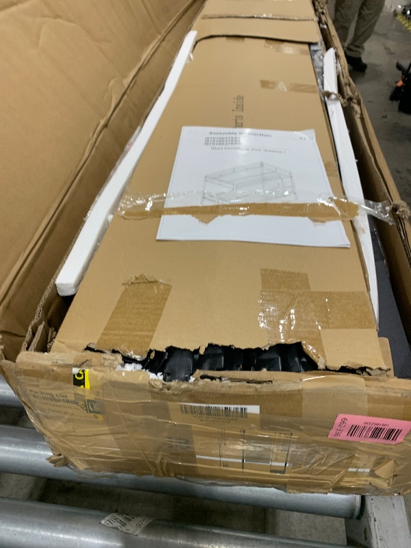 Photo 1 of Feonase Metal Bunk Bed Twin Over Twin with Ladder and High Guardrail, Heavy-Duty Metal Slats Support, Noise Free, No Box Spring Needed, for Kids and Juniors, Vintage