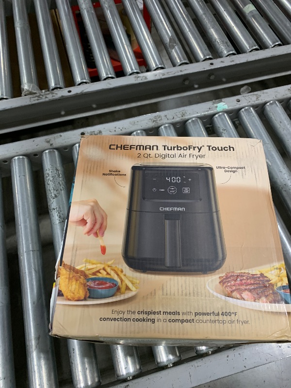 Photo 1 of CHEFMAN 2 Qt Mini Air Fryer – Digital Space-Saving Compact Air Fryer with Nonstick and Dishwasher Safe Basket, Quick & Easy Meals in Minutes, Features Digital Timer and Shake Reminder – Black