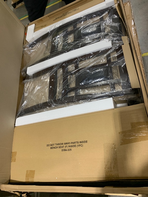 Photo 1 of Signature Design by Ashley Bennox Dining Room Table and Chairs with Bench (Set of 6), Brown