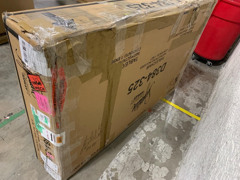 Photo 1 of Signature Design by Ashley Bennox Dining Room Table and Chairs with Bench (Set of 6), Brown