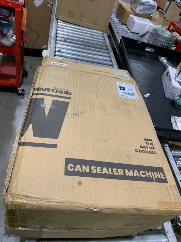 Photo 1 of WantJoin Commercial Automatic Soda Can Sealer - 2.4-6.7 inch Height Adjustable, Automatic Can Sealer for Aluminum and Plastic Cans,Fits 330/500/650ML Cups- White