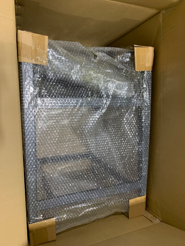 Photo 1 of Armen Living Aileen Modern Indoor Outdoor Patio Counter Chair Bar Stool in Black Aluminum Metal with Gray Wicker and Cushions, 26" Seat Height