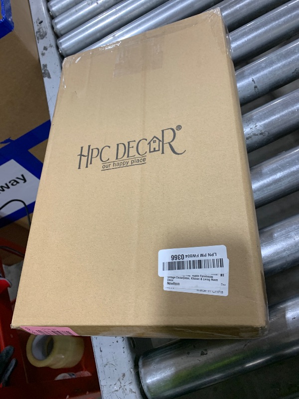 Photo 1 of HPC Decor 15in Oval Wooden Tray - White Beaded Serving Tray, Rustic Farmhouse Vintage Centerpiece, Kitchen & Living Room Decor