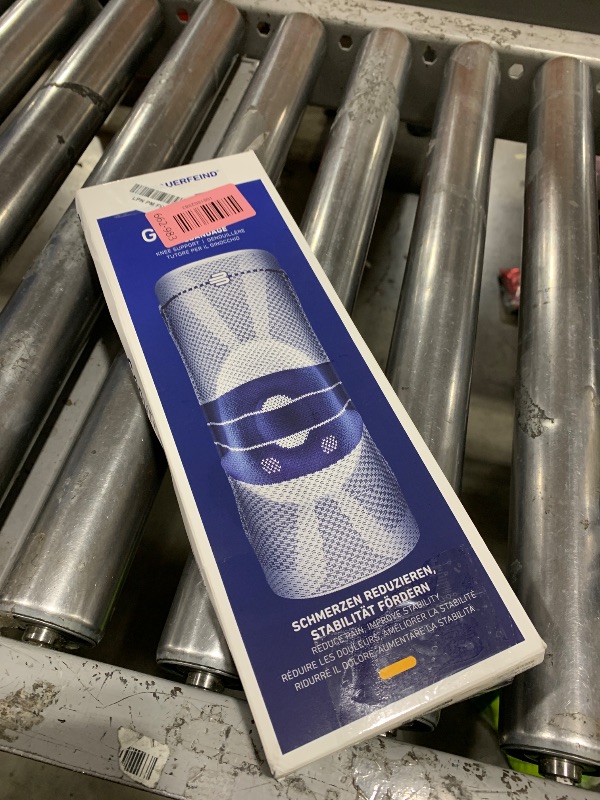 Photo 1 of Bauerfeind - GenuTrain - Knee Brace - Targeted Support for Pain Relief and Stabilization of The Knee, Provides Relief of Weak, Swollen, and Injured Knees- Size 3 - Color Titanium