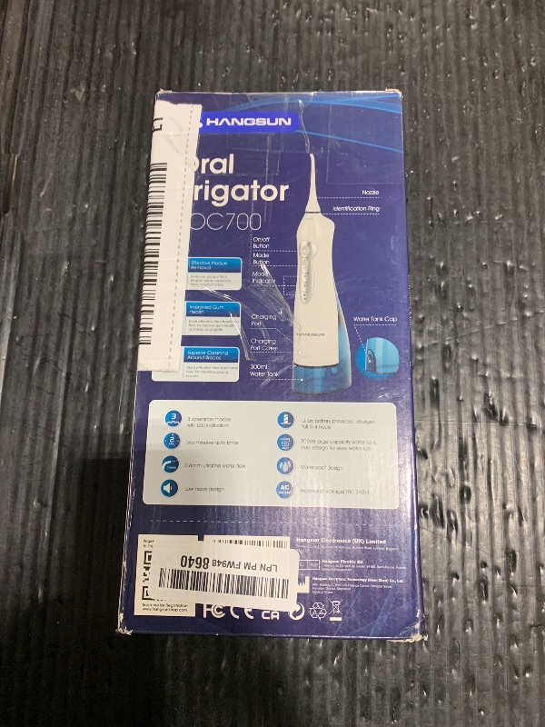 Photo 1 of Hangsun Water Flossers for Teeth Cordless Rechargeable Dental Oral Irrigator Water Jet for Teeth Braces Care with 8 Jet Tips for Travel and Home Use (White)
