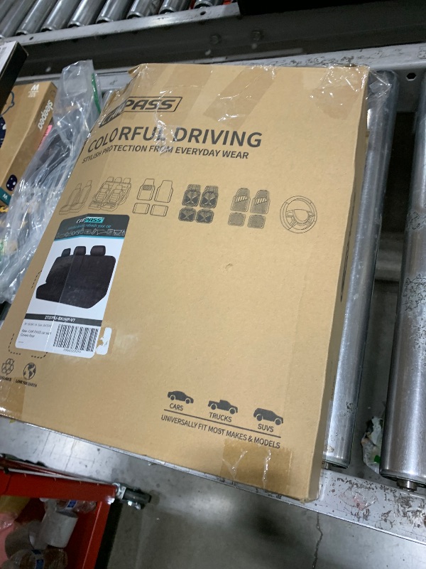 Photo 1 of CAR PASS Leather Back Seat Cover, Universal Waterproof Bench Rear Seat Cover Zipper Split Rear Bench Protector Fit 95% Automotive Interior Covers for Cars Sedans SUVs (Rear,All Black)