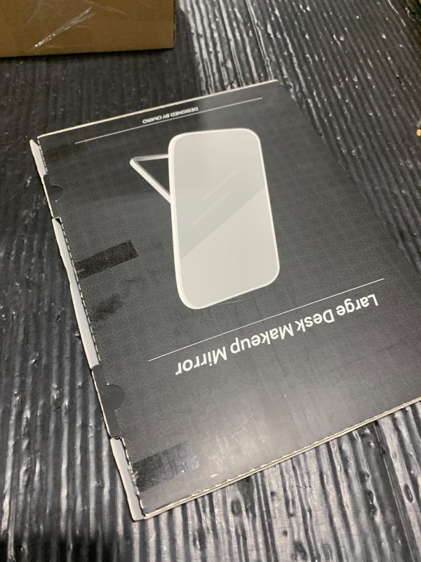 Photo 1 of OMIRO Makeup Mirror for Desk, 10 x 7 inches Table Mirror with Adjustable Stand and Hanging Hole for Shaving and Travelling, White