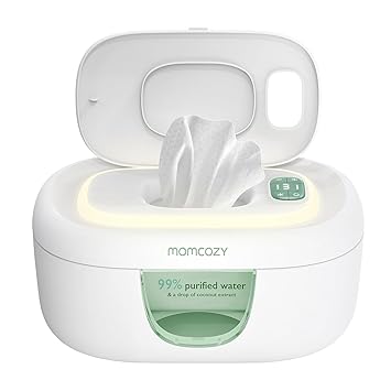 Photo 1 of Momcozy Baby Wipe Warmer, Innovative Spring Design, Large Capacity Wipes Dispenser, Fast and Even Heating, 4 Modes of Temperature Heating Control, Diaper Wipe Warmer with Night Light