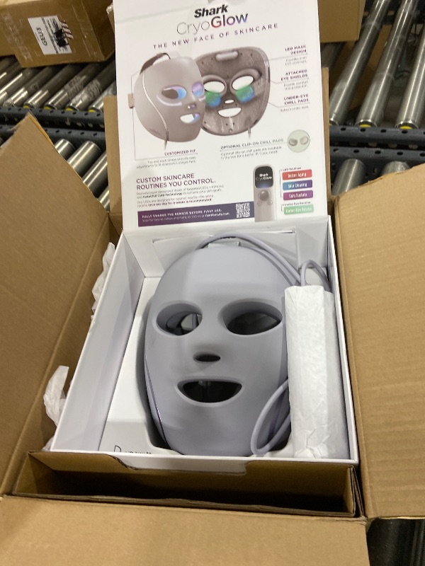 Photo 1 of Shark CryoGlow LED Face Mask with Under-Eye Cooling, Anti-Ageing & Blemish Repair, Red & Blue LED, Infrared Light Therapy, USB-C, Remote Control, Storage Bag, Lilac Chill, FW312PL