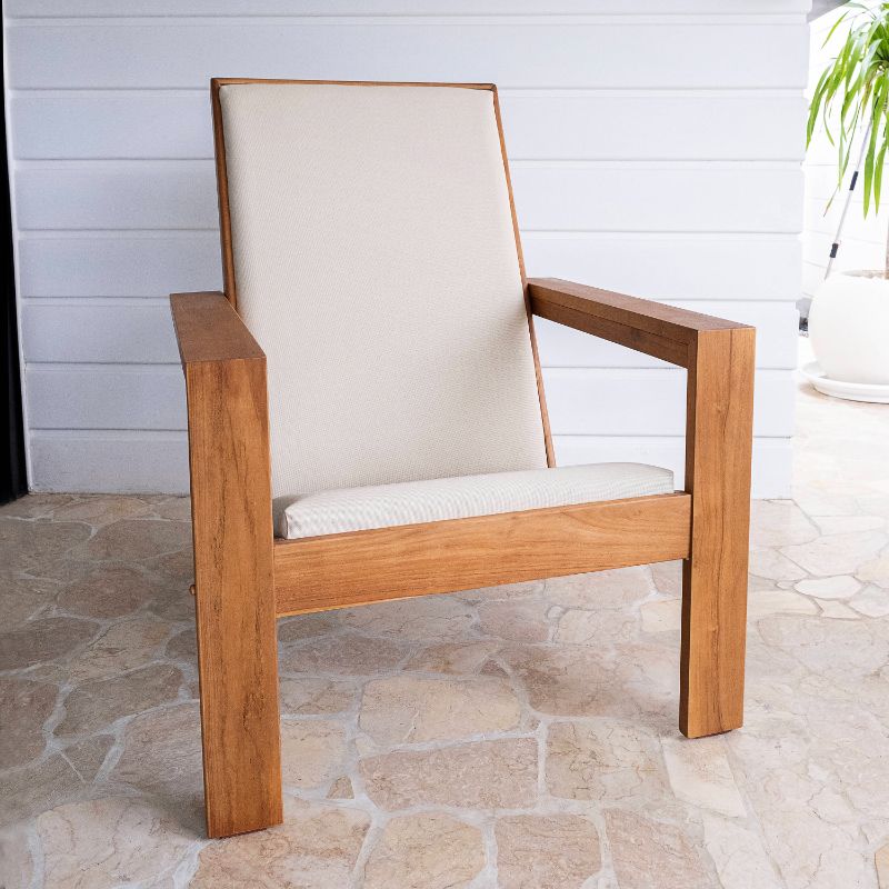 Photo 1 of Casual Napa Natural Teak Wood Frame Stationary Adirondack Chair