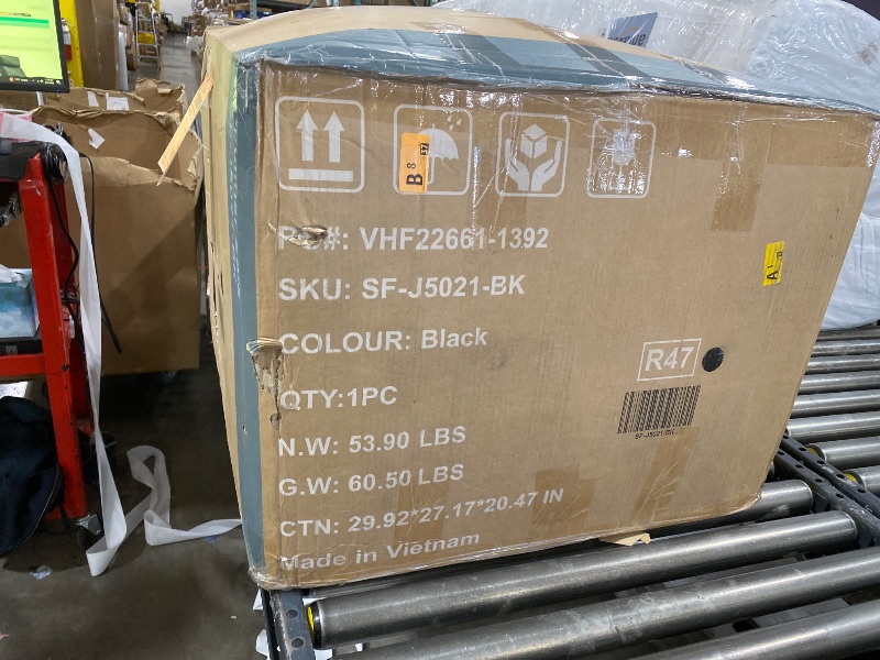 Photo 1 of Sweetcrispy Recliner Chair PU Leather Recliner Sofa No Massage, Home Theater Seating with Lumbar Support, Adjustable Push Back Overstuffed High-Density Sponge Reclining for Living Room, Black