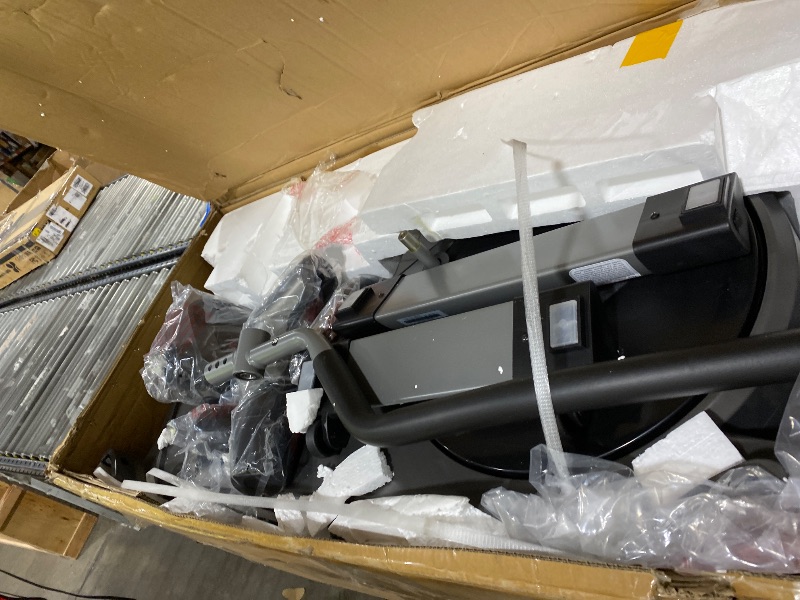 Photo 1 of Sunny Health & Fitness Programmable Electro-Magnetic Elliptical Cross Trainer Exercise Machine, Full-Body Low-Impact Cardio Equipment with 24 Pre-Built Workout Modes and 330 lbs Capacity – SF-E3912