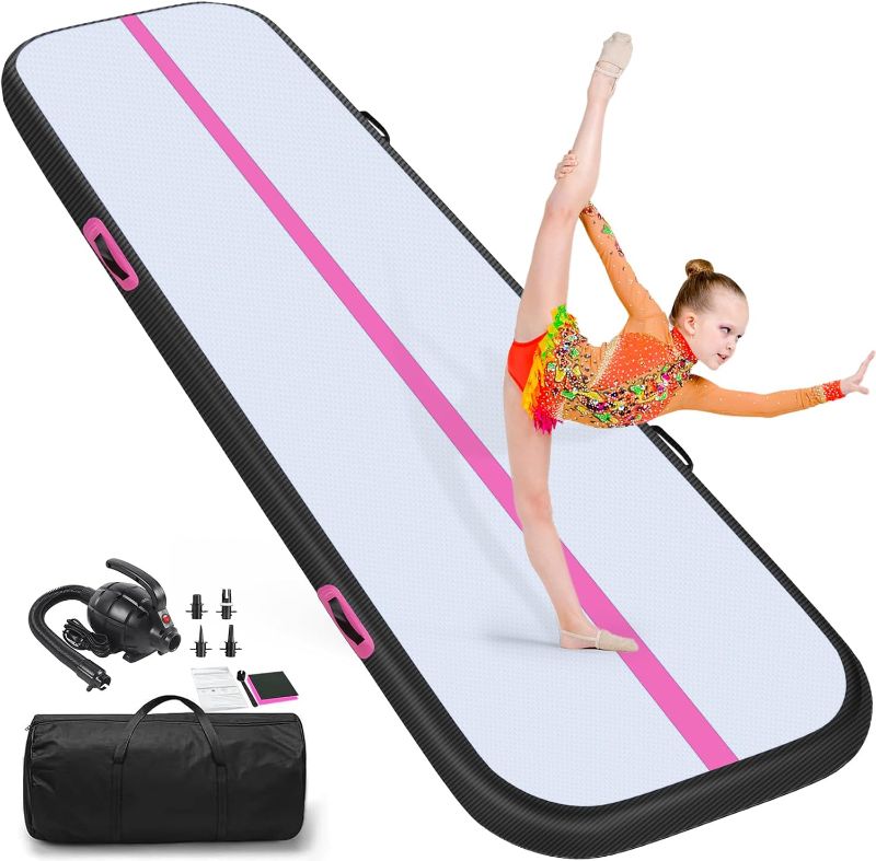 Photo 1 of
Air Tumble Track Mat, 6.6ft/10ft/13ft/16ft/20ft Inflatable Tumbling Track Mat for Gymnastics, 4/8in Thickness Gym Mats