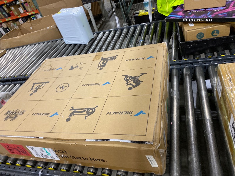 Photo 1 of Merach Exercise Bike, Brake Pad/Magnetic Stationary Bike with Exclusive App, Low Noise Indoor Cycling Bike with 270LBS Weight Capacity, Dumbbell Rack and Fitness Courses for Weight Loss