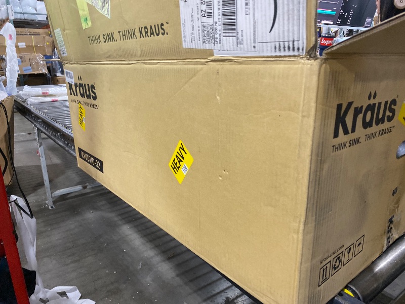 Photo 1 of KRAUS Kore 32-Inch Undermount Workstation 16 Gauge Single Bowl Stainless Steel Kitchen Sink with Accessories, KWU110-32